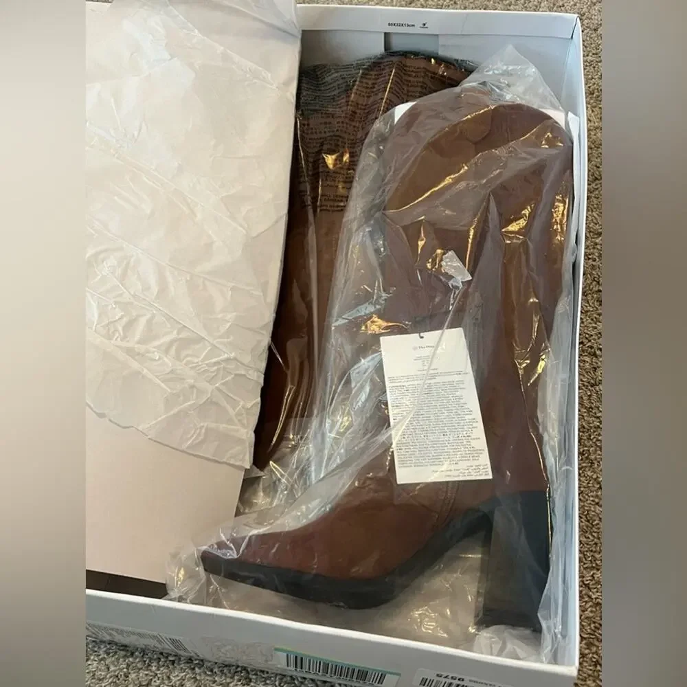 NEW The Drop Women's Cassandra‎ Knee-High Western Boot size 6.5 Brown